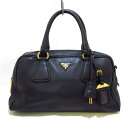 【新着】【中古】PRADA(プラダ) ハンドバッグ 革タグ 黒 レザー