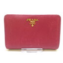 【新着】【中古】PRADA(プラダ) 2つ折り財布 ピンク サフィアーノレザー