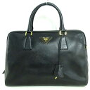 【新着】【中古】PRADA(プラダ) ハンドバッグ 黒 サフィアーノレザー