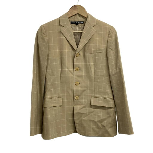 【中古】RLX(RalphLauren)(ラルフローレン) ジャケット チェック柄/肩パッド ベージュ 【中古】RLX(RalphLauren)(ラルフローレン) ジャケット チェック柄/肩パッド ベージュ