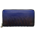 【中古】ALEXANDER McQUEEN(アレキサンダーマックイーン) 長財布 スカル/型押し加工/ラウンドファスナー ブルー×ダークネイビー×マルチ レザー(4)