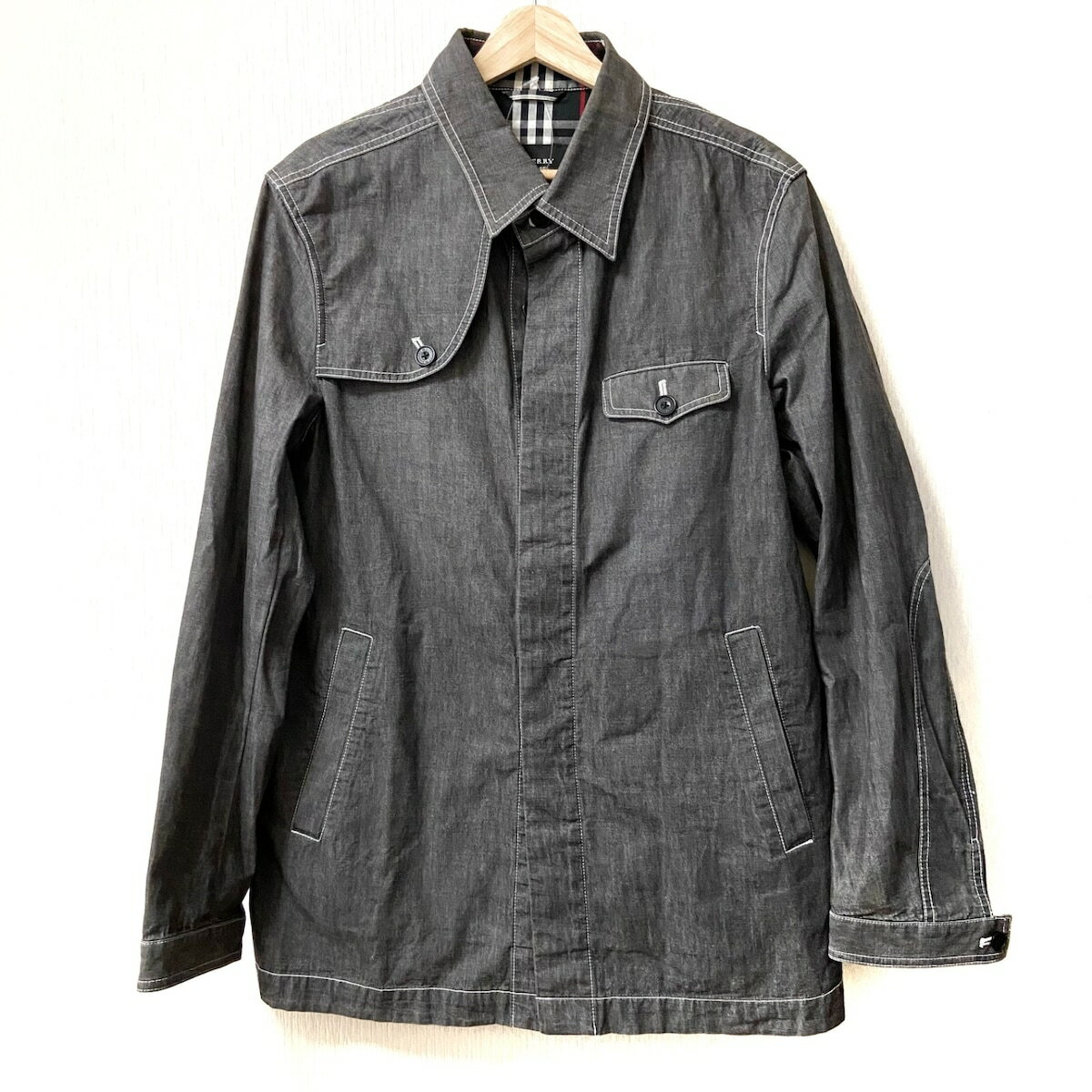 【中古】Burberry Black Label(バーバリーブラックレーベル) ブルゾン グレー