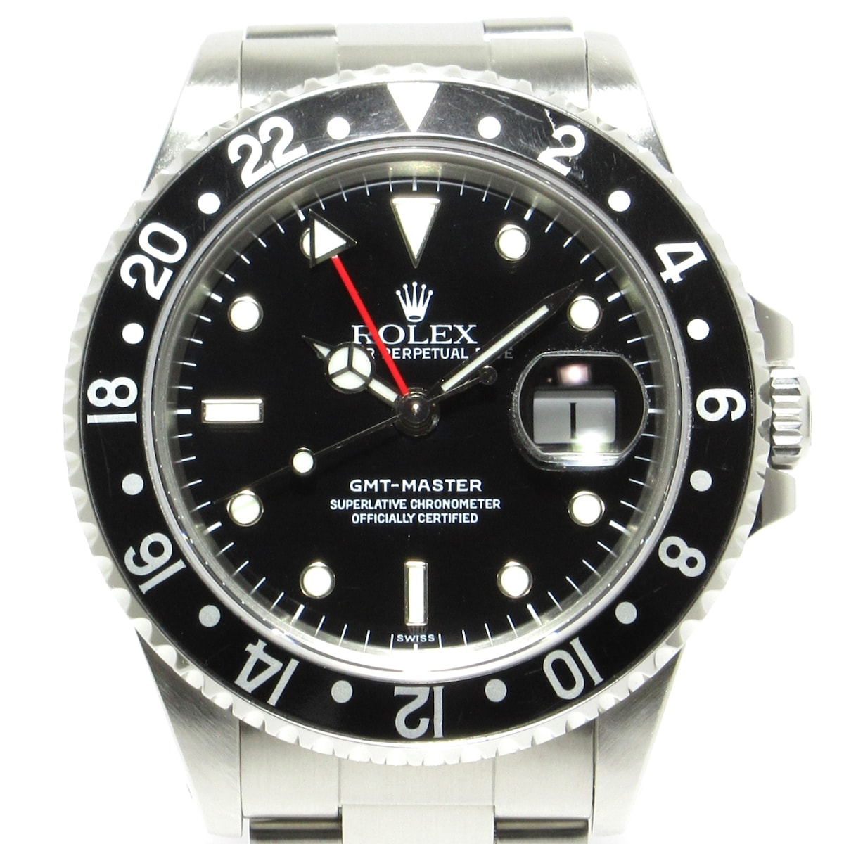 【中古】ROLEX(ロレックス) GMTマスター 腕時計 SS/13コマ(フルコマ) 黒