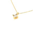 【中古】AHKAH(アーカー) ネックレス 1Pダイヤ/0.06ct K18YG×ダイヤモンド