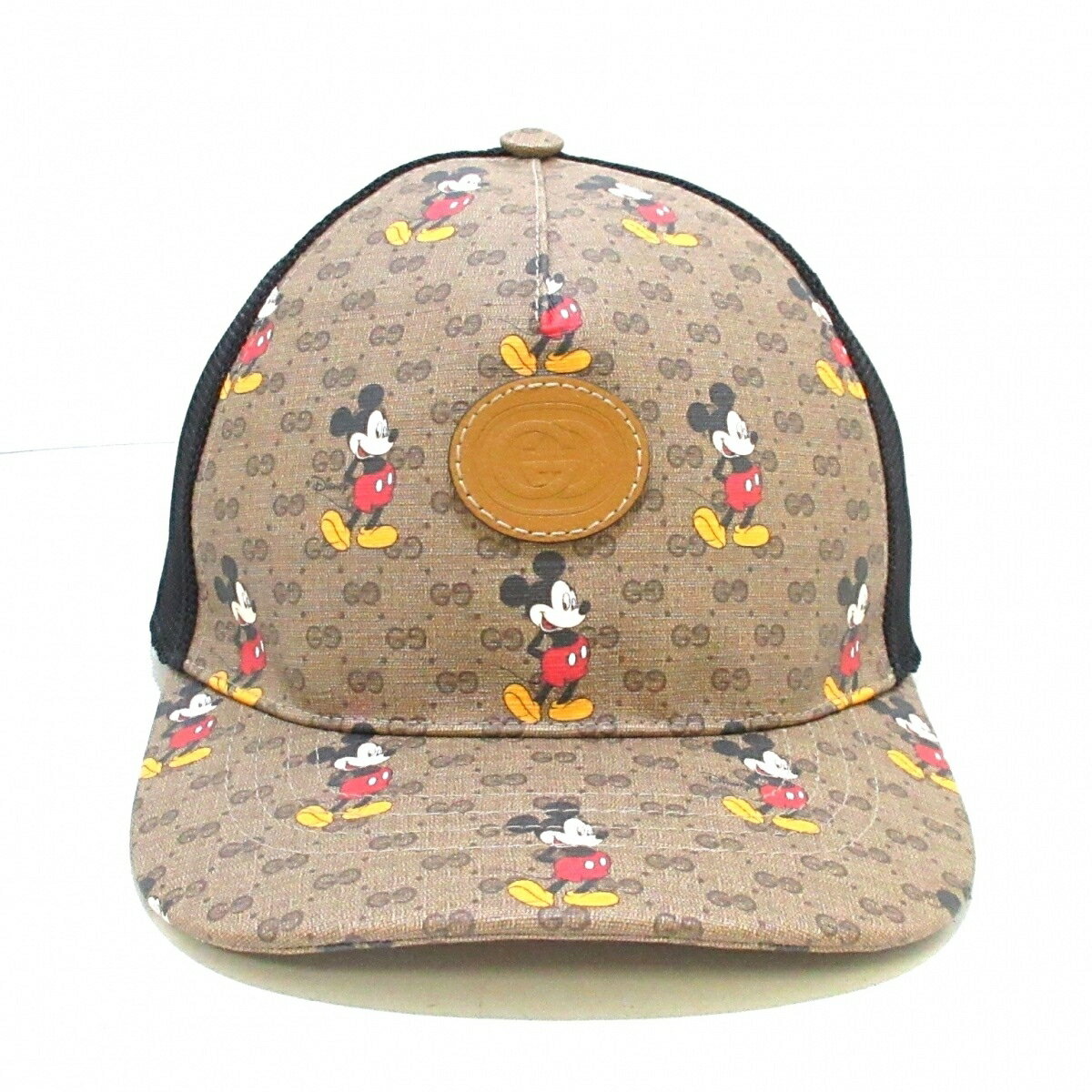 【新着】【中古】GUCCI(グッチ) キャップ DISNEY ブラウン×黒×マルチ ポリエステル×コットン×ナイロン