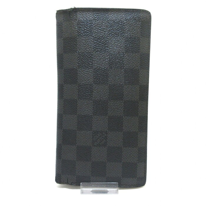 【新着】【中古】LOUIS VUITTON(ルイヴィトン) ポルトフォイユ・ブラザ 長財布 イニシャル刻印 ダミエ・グラフィット キャンバス