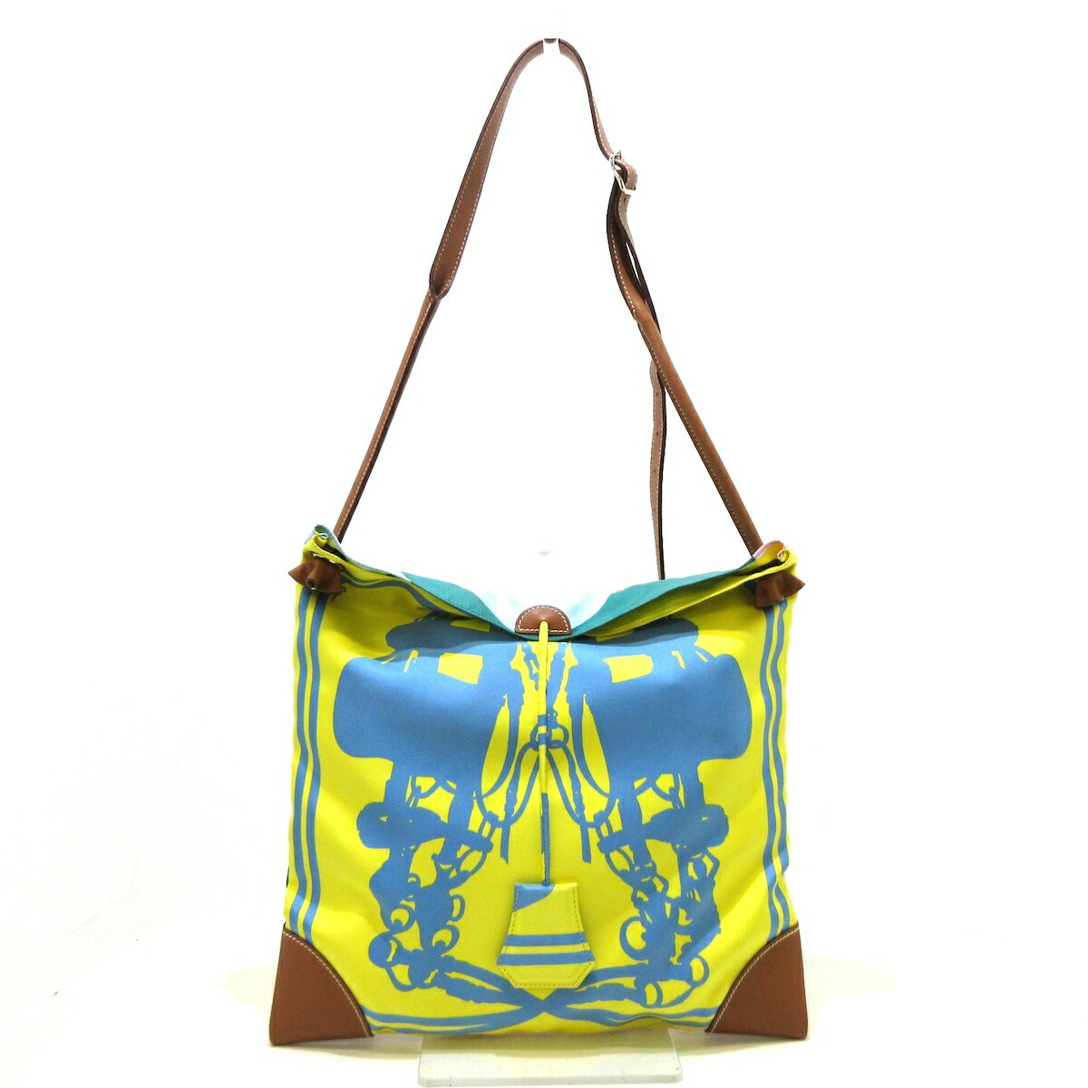 【中古】HERMES(エルメス) シルキーシティPM ショルダーバッグ BRIDES de GALA イエロー×ブルー×マルチ シルク×ヴォーバレニアのサムネイル