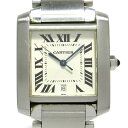 【新着】【中古】Cartier(カルティエ) タンクフランセーズLM 腕時計 SS アイボリー