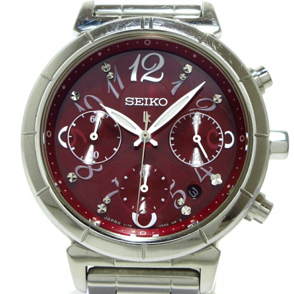 【中古】SEIKO(セイコー) ルキア 腕時計 クロノグラフ/20周年記念モデル ボルドー