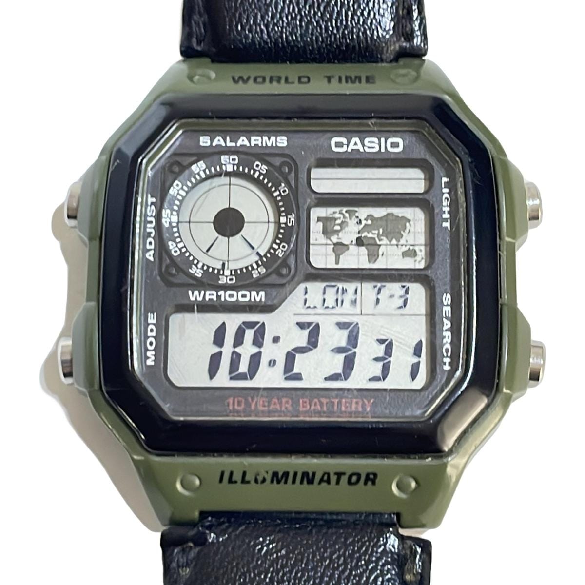 【中古】CASIO(カシオ) イルミネーター 腕時計 アイボリー