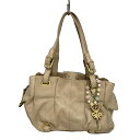 【中古】Samantha Thavasa New York(サマンサタバサニューヨーク) ハンドバッグ アイボリー レザー