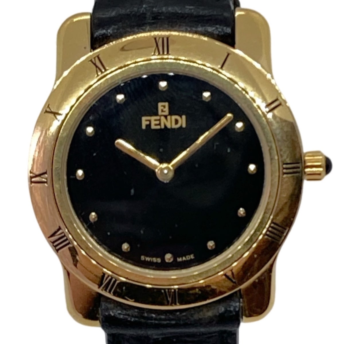 【中古】FENDI(フェンディ) 腕時計 黒