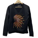 【中古】Zadig&Voltaire(ザディグエヴォルテール) トレーナー ビジュー/ドクロ/スカル 黒×ゴールド×レッド