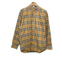 【中古】BURBERRY LONDON ENGLAND(バーバリーロンドンイングランド) 長袖シャツ チェック柄 ベージュ×黒×マルチ