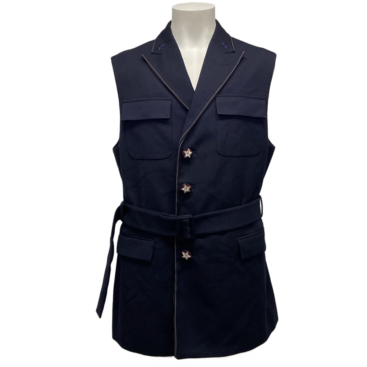 【中古】DIOR/ChristianDior(ディオール/クリスチャンディオール) ジャケット ベスト ダークネイビー ウール