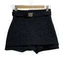 【中古】PRADA(プラダ) ショートパンツ 2022年/トライアングルロゴ/ウエストゴム/スコート 黒