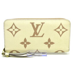 【中古】LOUIS VUITTON(ルイヴィトン) ジッピーウォレット 長財布 クレーム/ボワドローズ モノグラム・アンプラント レザー（皮革の種類：牛革）