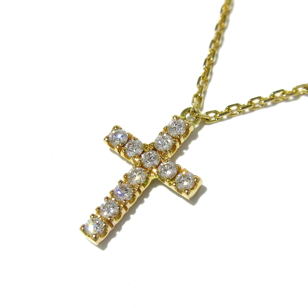 【中古】Cartier(カルティエ) シンボルネックレス ネックレス クロス(十字架)/11Pダイヤ K18PG×ダイヤモンド