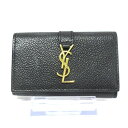 【中古】SAINT LAURENT PARIS(サンローランパリ) キーケース 4連フック 黒×ゴールド レザー×金属素材