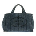 【中古】PRADA(プラダ) CANAPA トートバッグ ブルー デニム