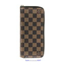 【新着】【中古】LOUIS VUITTON(ルイヴィトン) ダミエ ジッピー・ウォレット ヴェルティカル 長財布 ネーム刻印 エベヌ ダミエキャンバス