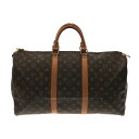 【中古】LOUIS VUITTON(ルイヴィトン) キーポル50 ボストンバッグ モノグラム・キャンバス