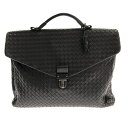 【新着】【中古】BOTTEGA VENETA(ボッテガヴェネタ) イントレチャート ビジネスバッグ ダークブラウン レザー