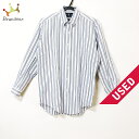 【新着】【中古】RalphLauren(ラルフローレン) 長袖シャツ ストライプ 白×ライトブルー×黒