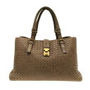 【中古】BOTTEGA VENETA(ボッテガヴェネタ) ローマバッグ/イントレチャート トートバッグ ブラウン レザー