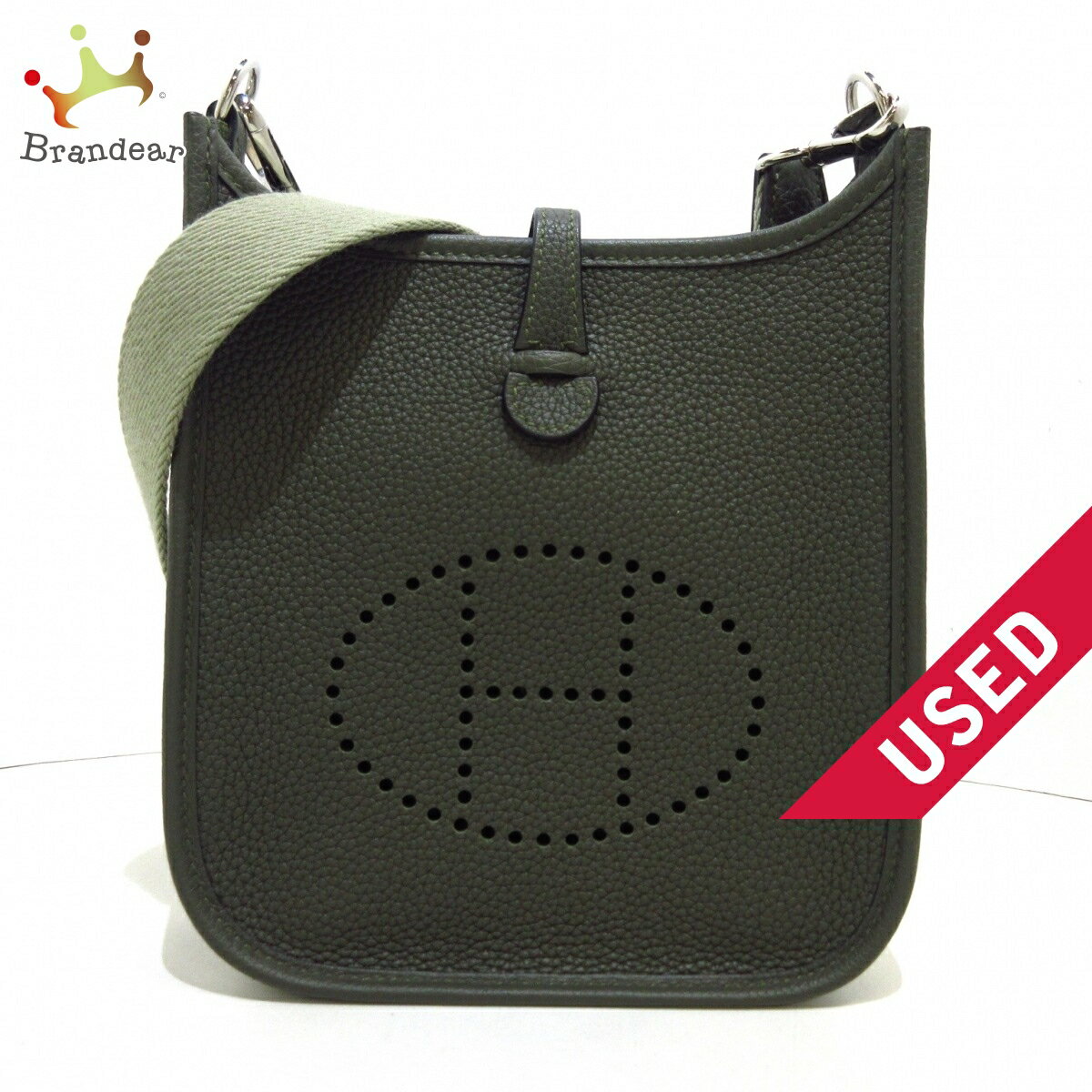 【中古】HERMES(エルメス) エブリンTPMアマゾン ショルダーバッグ シルバー金具 ヴェールオリーブ×セージ トリヨンモーリスのサムネイル
