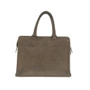 【新着】【中古】BOTTEGA VENETA(ボッテガヴェネタ) イントレチャート ビジネスバッグ グレーベージュ レザー