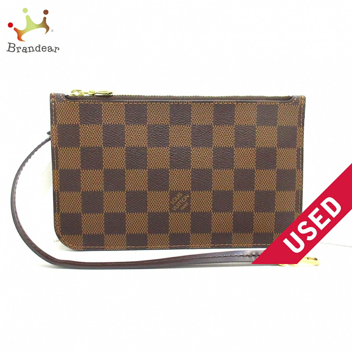 【中古】LOUIS VUITTON(ルイヴィトン) リストレット ネヴァーフル用付属品ポーチ エベヌ ダミエキャンバス