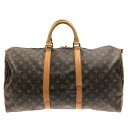 【中古】LOUIS VUITTON(ルイヴィトン) キーポル・バンドリエール50 ボストンバッグ モノグラム・キャンバス