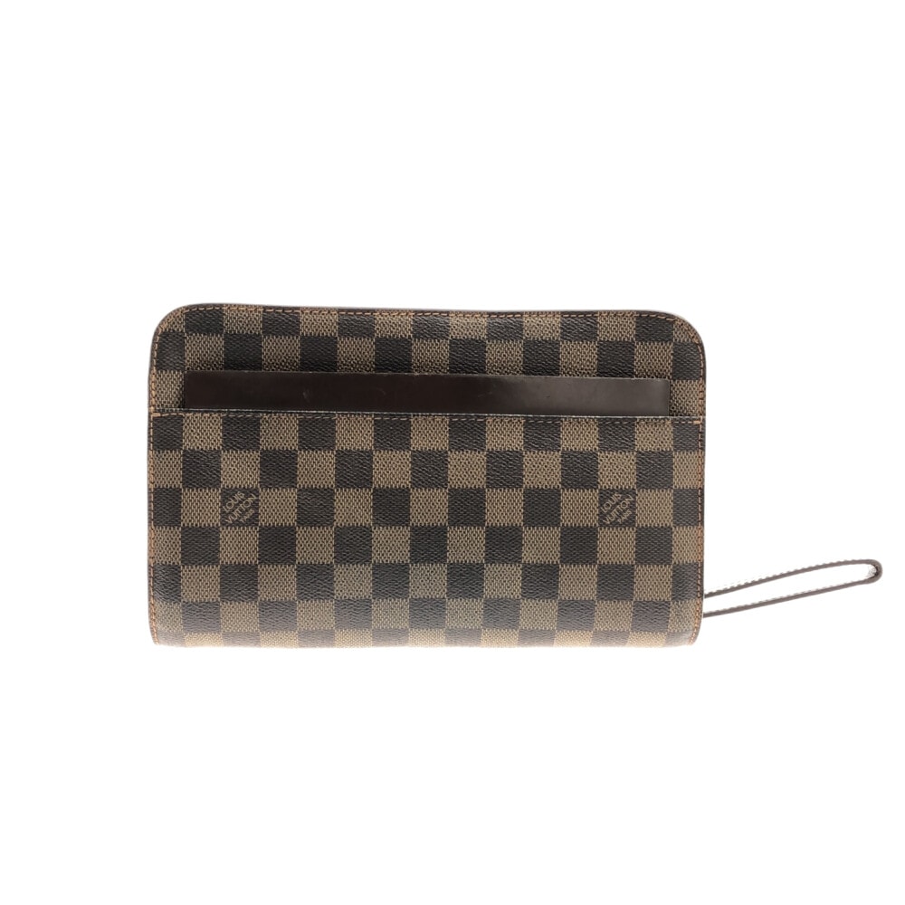 【中古】LOUIS VUITTON(ルイヴィトン) サンルイ セカンドバッグ エベヌ ダミエ・キャンバス