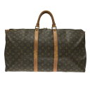 【中古】LOUIS VUITTON(ルイヴィトン) キーポル・バンドリエール55 ボストンバッグ モノグラム・キャンバス