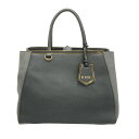 【新着】【中古】FENDI(フェンディ) トゥージュール トートバッグ ダークグレー×グレー レザー