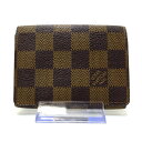 【新着】【中古】LOUIS VUITTON(ルイヴィトン) アンヴェロップ・カルト ドゥ ヴィジット カードケース エベヌ ダミエ・キャンバス