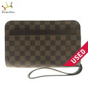 【新着】【中古】LOUIS VUITTON(ルイヴィトン) サンルイ セカンドバッグ エベヌ ダミエ・キャンバス