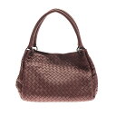 【新着】【中古】BOTTEGA VENETA(ボッテガヴェネタ) パラシュートバッグ/イントレチャート トートバッグ ダークブラウン レザー