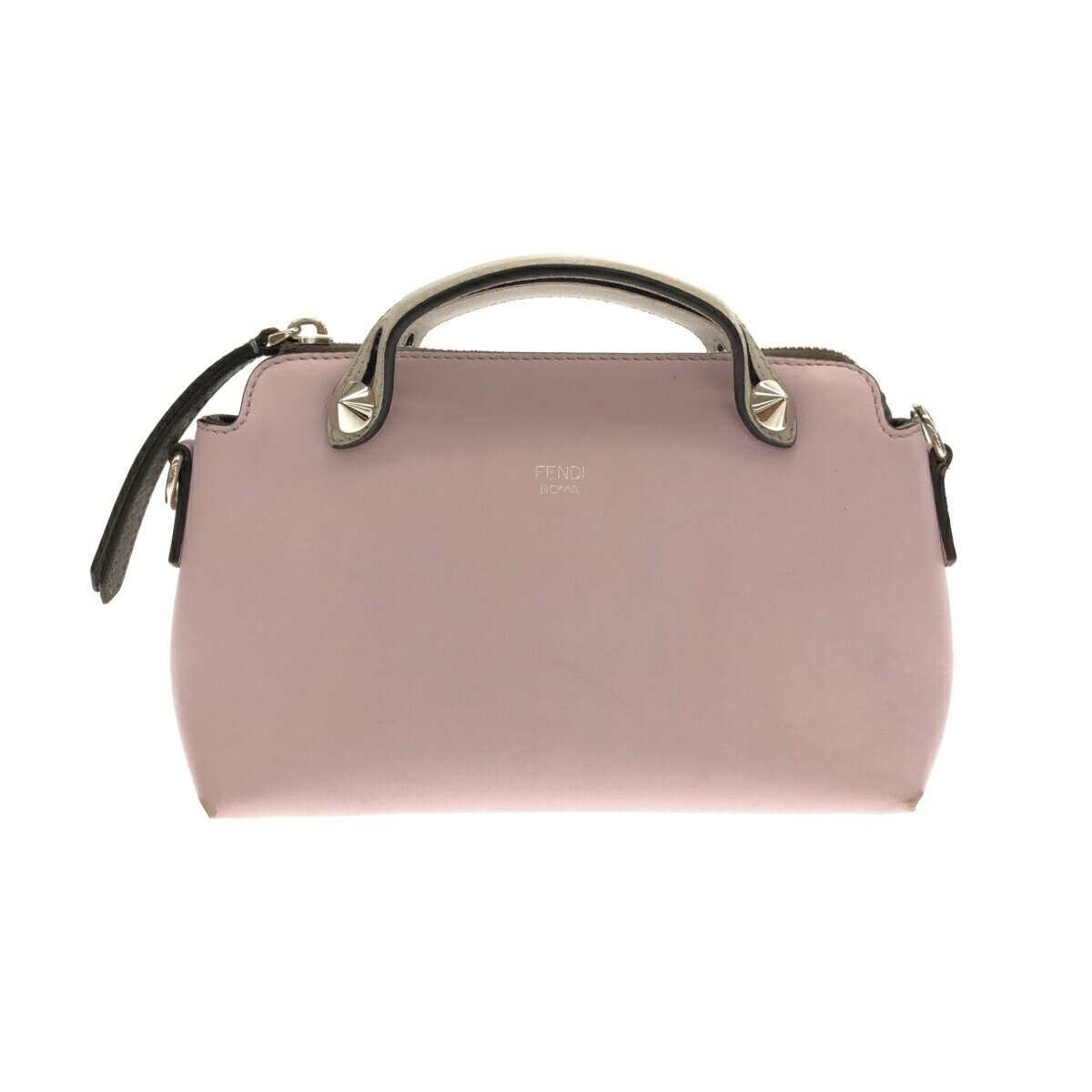 【中古】FENDI(フェンディ) ミニバイザウェイ ハンドバッグ ライトピンク レザー