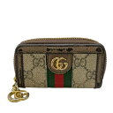 【中古】GUCCI(グッチ) オフィディア キーケース グレーベージュ×ダークブラウン×マルチ レザー