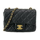 【新着】【中古】CHANEL(シャネル) ミニマトラッセ ショルダーバッグ ゴールド金具/ココボール 黒×ゴールド ラムスキン(4)