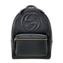 【中古】GUCCI(グッチ) ソーホー リュックサック 黒 レザー