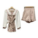 【中古】LIZLISA(リズリサ) レディースパンツセットアップ ピンク×白×ゴールド