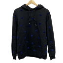【中古】McQ(ALEXANDER McQUEEN)(マックキュー(アレキサンダーマックイーン)) パーカー 長袖/刺繍 黒×ネイビー