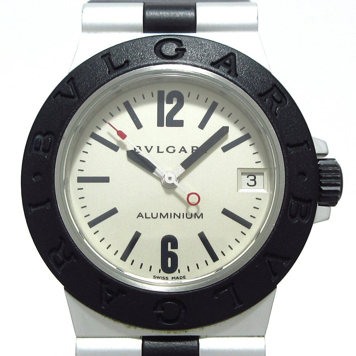 【中古】BVLGARI(ブルガリ) アルミニウム 腕時計 アイボリー