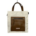 【中古】MARNI(マルニ) トートバッグ アイボリー×ダークブラウン レザー(4)
