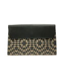 【新着】【中古】GUCCI(グッチ) GGカレイド クラッチバッグ 黒×ベージュ×ダークブラウン PVC(塩化ビニール)×レザー