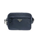 【新着】【中古】PRADA(プラダ) ウエストポーチ ダークネイビー×黒 ナイロン