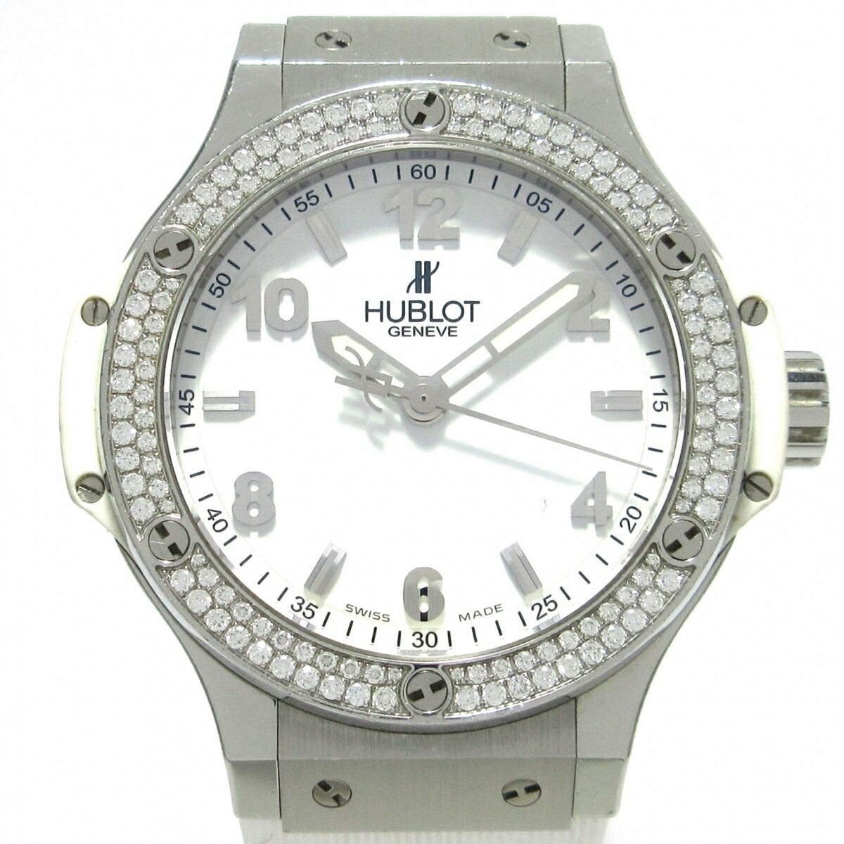 【新着】【中古】HUBLOT(ウブロ) ビッグバン サンモリッツ 腕時計 SS/2重ダイヤベゼル/ラ ...